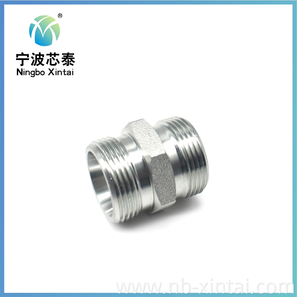 Double Metric Male Threaded Zinc Plated Hydraulic Hose Fittings